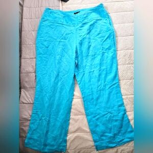 Ashley Stewart Women's Blue Linen Blend Pants Size 1X